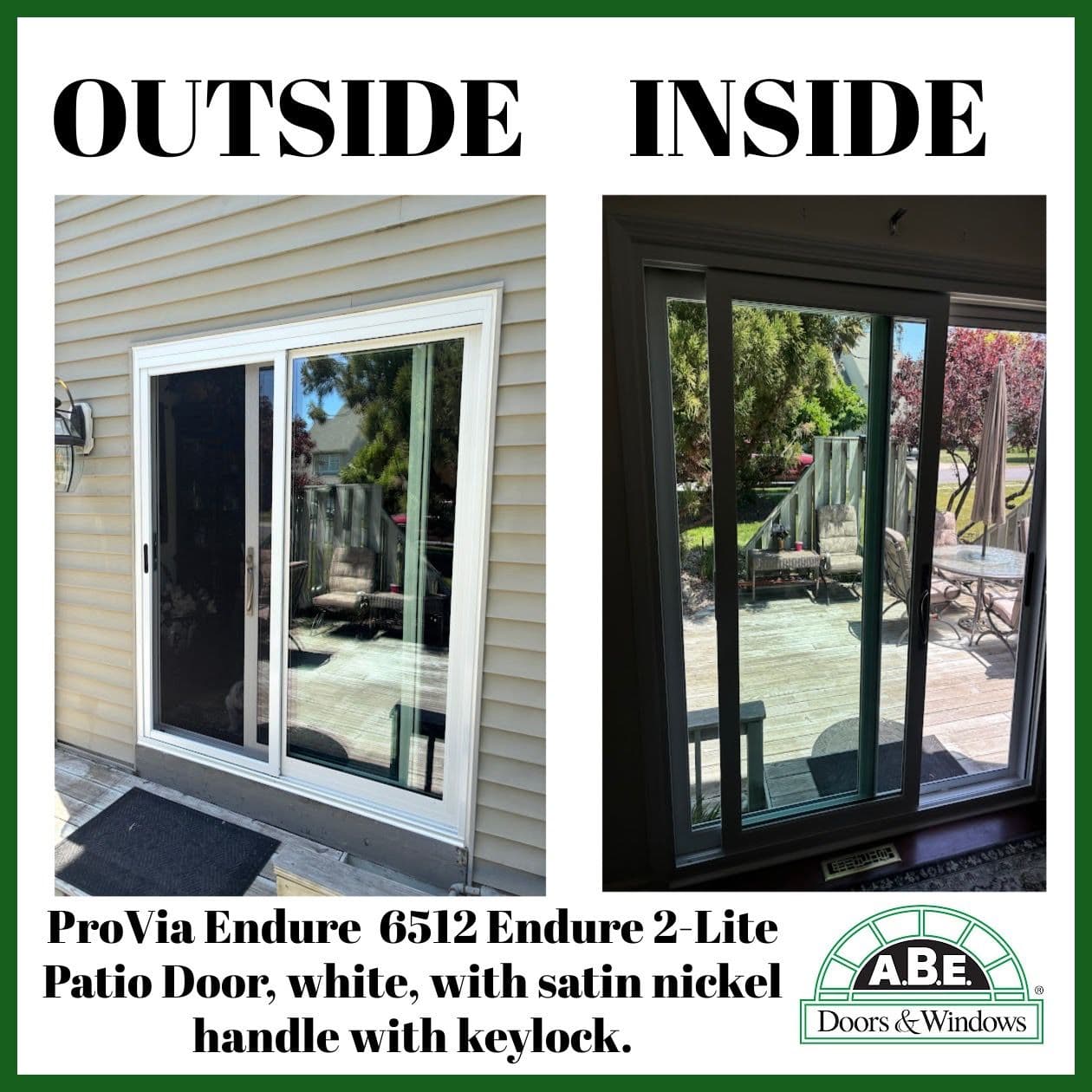 Project ProVia Endure 2-Lite Patio Door Installation With Keyed Handle image