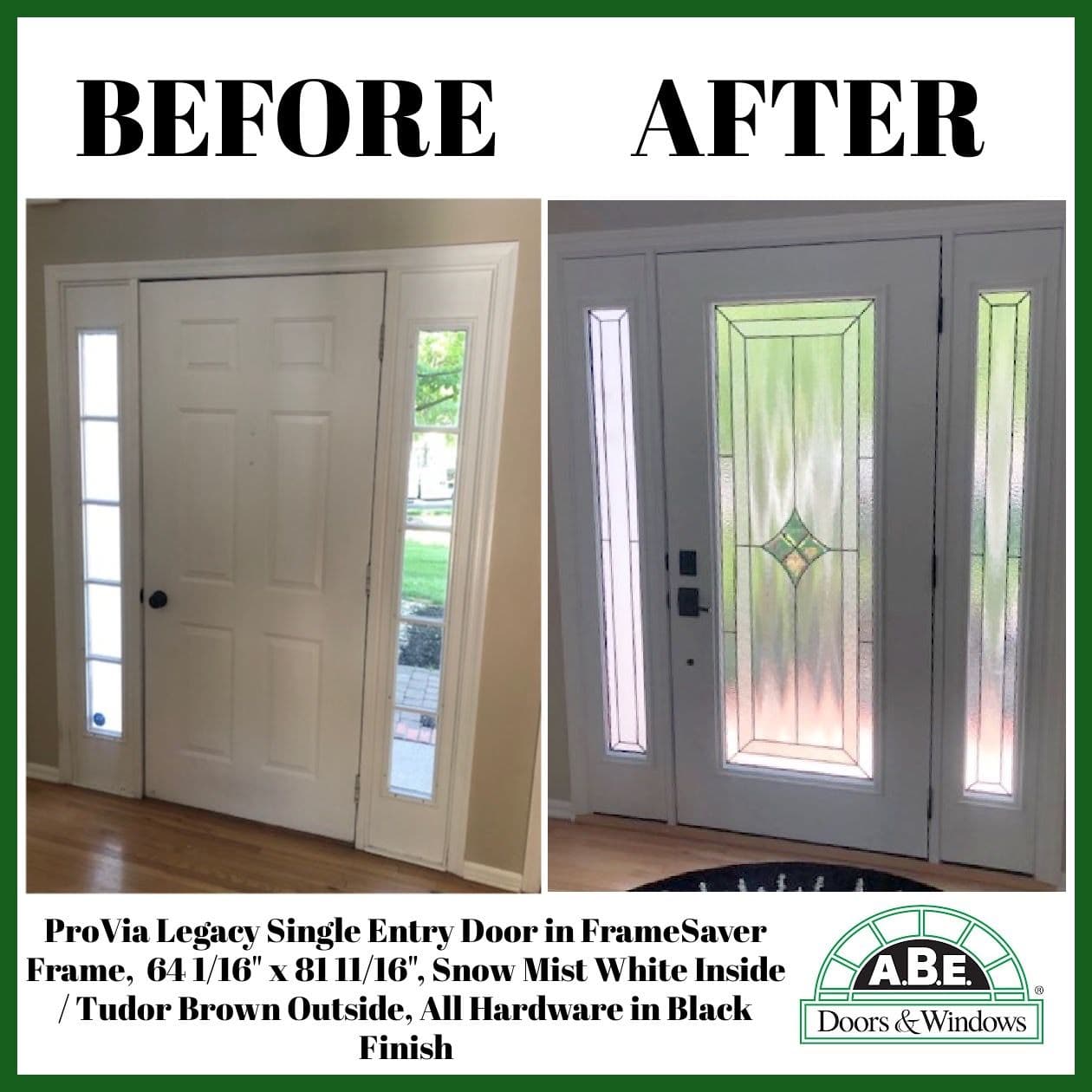 Project Front Entry Upgrade with a ProVia Legacy Door and Decorative Glass image